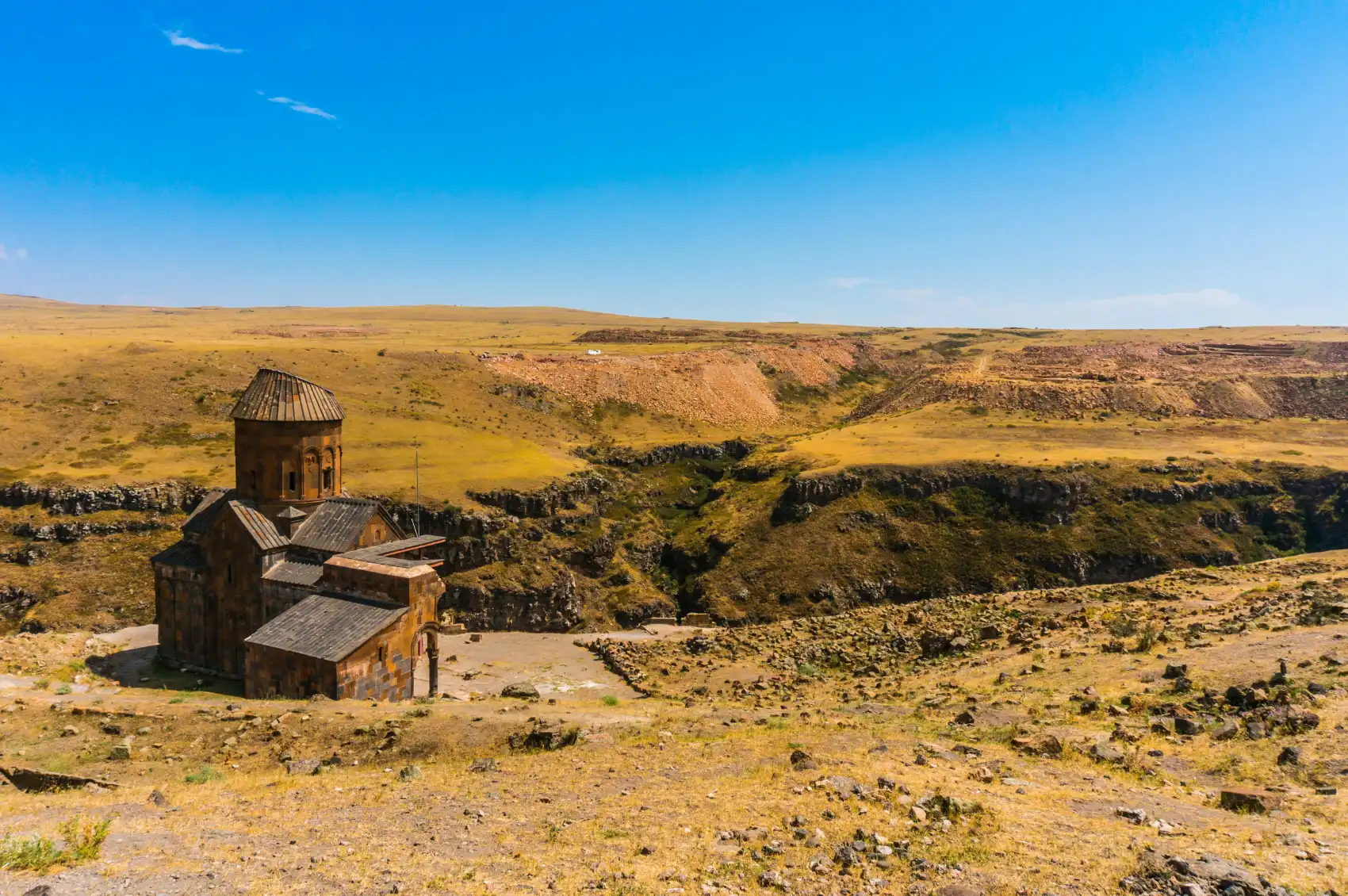 An old stone church among the ruins of Ani, near Kars