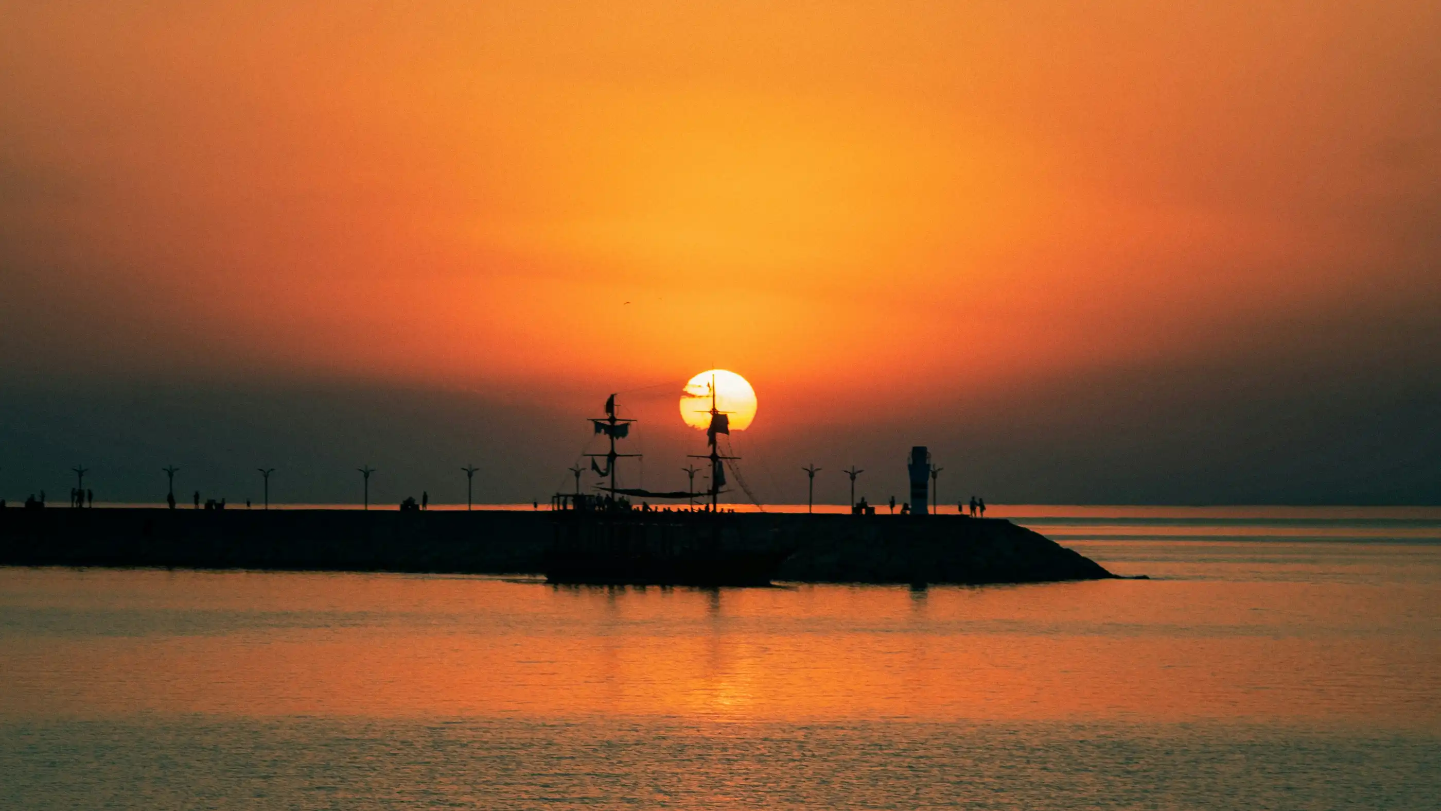 The sun setting over Lake Van